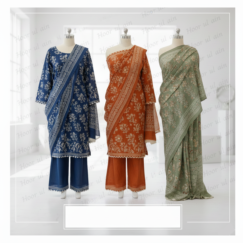 Print Khaddar Suit Set - 3.5 Yards(kazz)/ 3.2 meter Unstitched