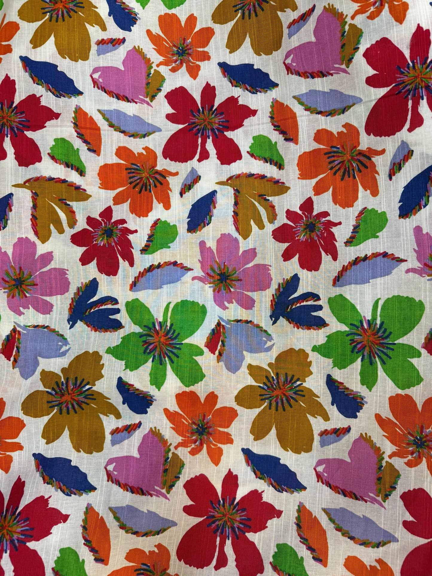 Skin-Tone Floral Khaddar | Unstitched Dress Fabric