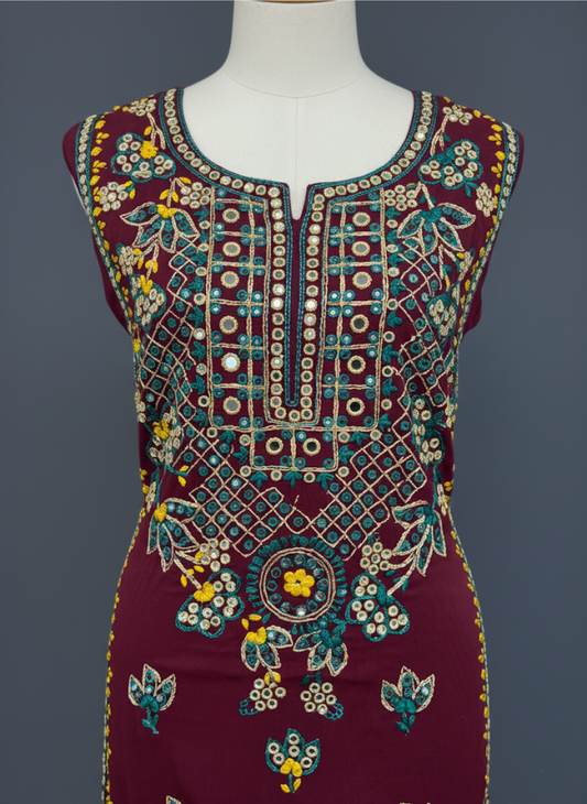 Balochi Embroidered Unstitched Suit