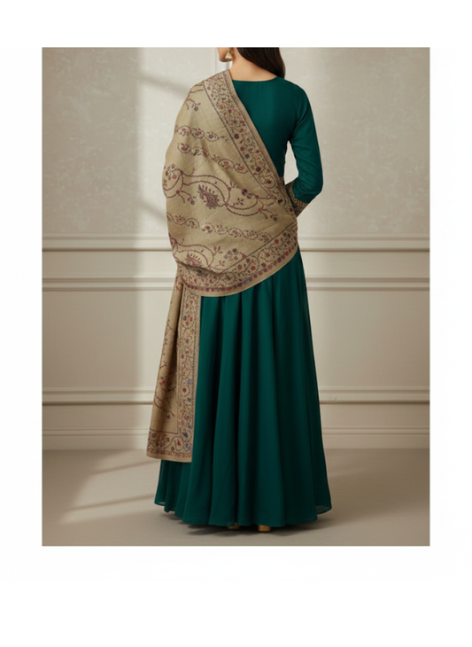 Hoor Collection | Aari Kaam | Desert Bloom Shawl