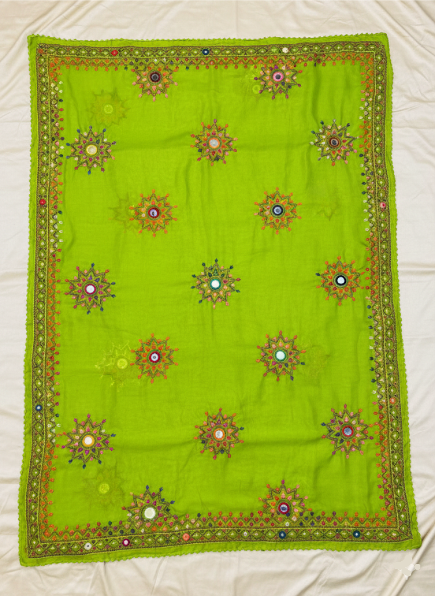 Hoor Collection | Balochi Karai | Emerald Mirage Shawl