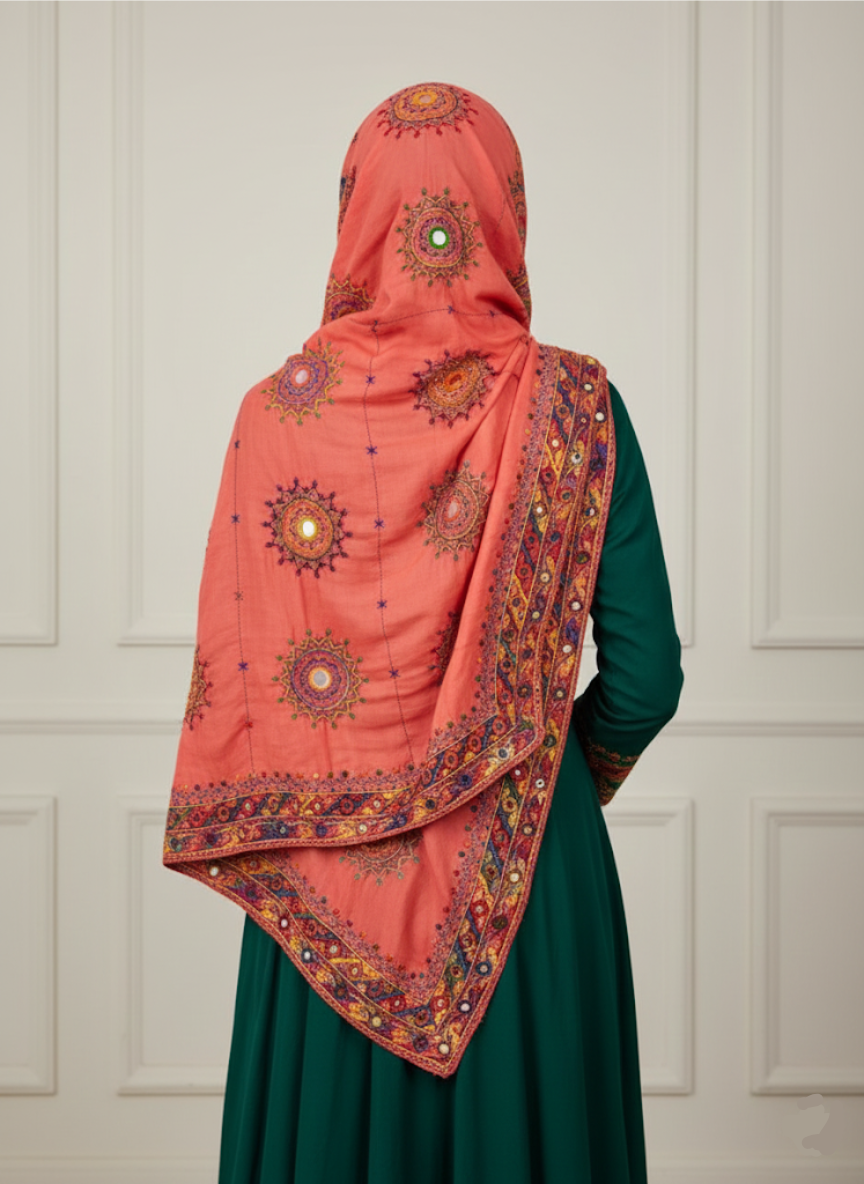 Hoor Collection | Balochi Karai | Desert Twilight Shawl