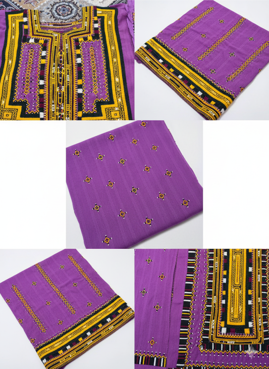 Unstitched Balochi Embroidered Dress | Pure Handwork from Balochistan
