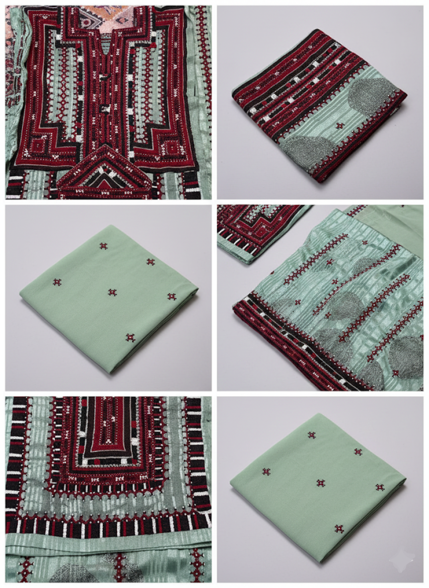 Artisan Embroidered Unstitched Suit | Balochi Handwork from Balochistan