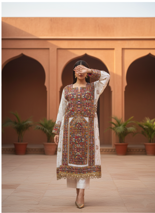 Custom Kochai Pashtoon Kameez Handcrafted to Order - Not Ready-Made