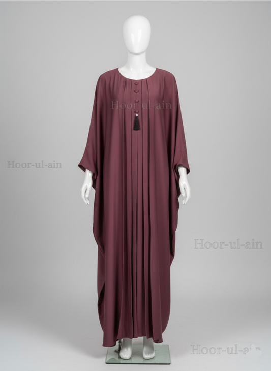 Hoor-ul-Ain Classic Abaya – Elegant Maroon
